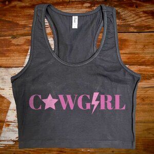 cowgirl western crop tank top